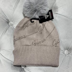 Gorro pompón beige